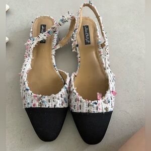 Tweed Slingback Flats 7
